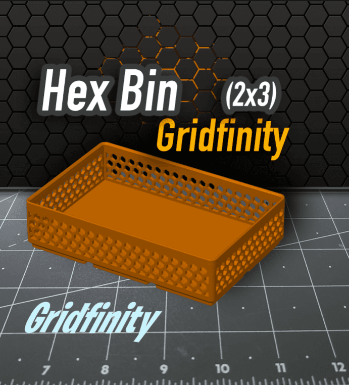 Hex Bin Gridfinity 2x3 3d model