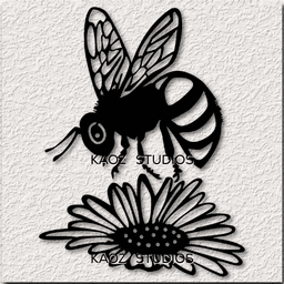 2 piece set honey bee wall art sunflower wall decor garden decoration 3d model