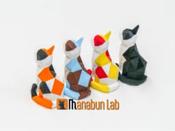 Low Poly Cat Magnet Puzzle (No supports, no AMS) 3d model