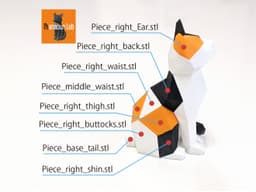 Low Poly Cat Magnet Puzzle (No supports, no AMS) 3d model