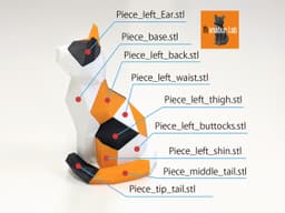 Low Poly Cat Magnet Puzzle (No supports, no AMS) 3d model