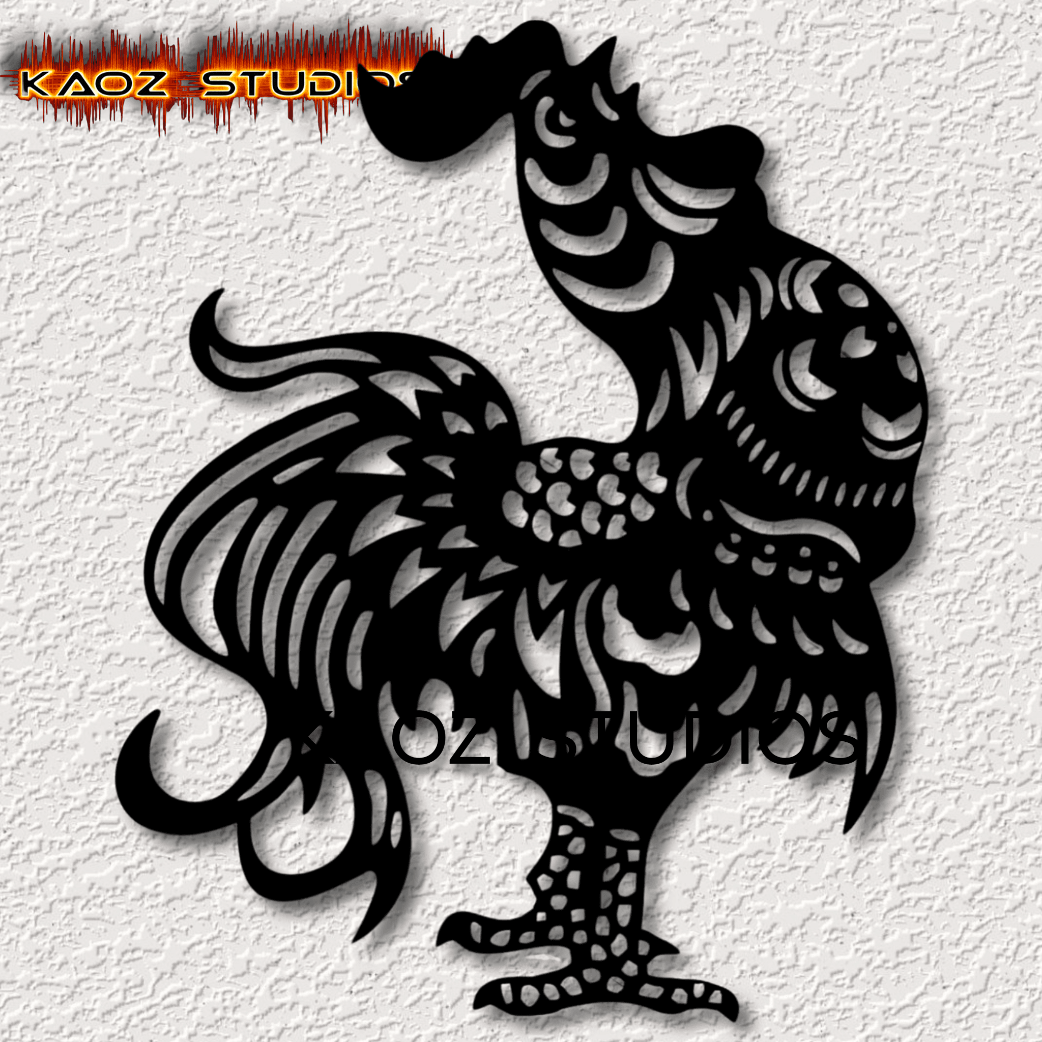ornate rooster wall art chicken wall decor farmhouse decoration 3d model