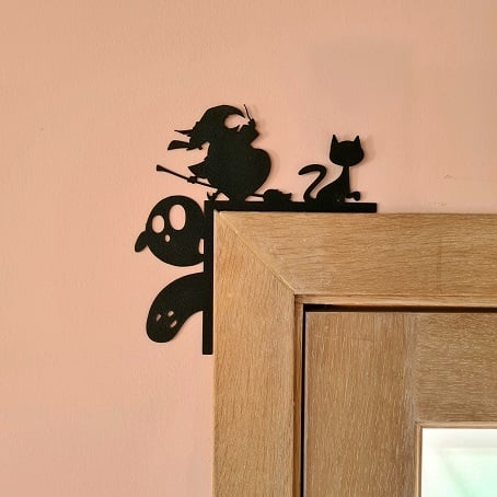 wich and ghosts door decoration 3d model