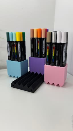 Modular Markers Organizer - Customizable 3D-Printed Pen Holder and Desk Organizer 3d model