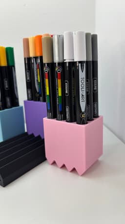 Modular Markers Organizer - Customizable 3D-Printed Pen Holder and Desk Organizer 3d model
