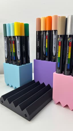 Modular Markers Organizer - Customizable 3D-Printed Pen Holder and Desk Organizer 3d model
