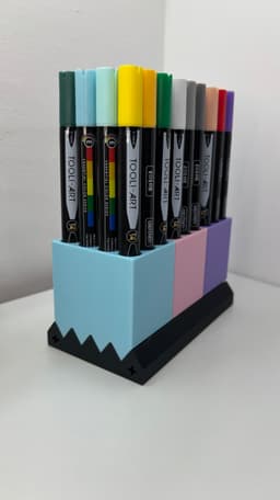 Modular Markers Organizer - Customizable 3D-Printed Pen Holder and Desk Organizer 3d model