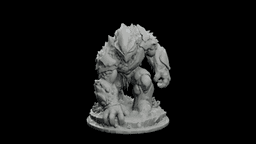 Tideworn Shell Golem STL - Coastal Guardian Printable Statue 3d model