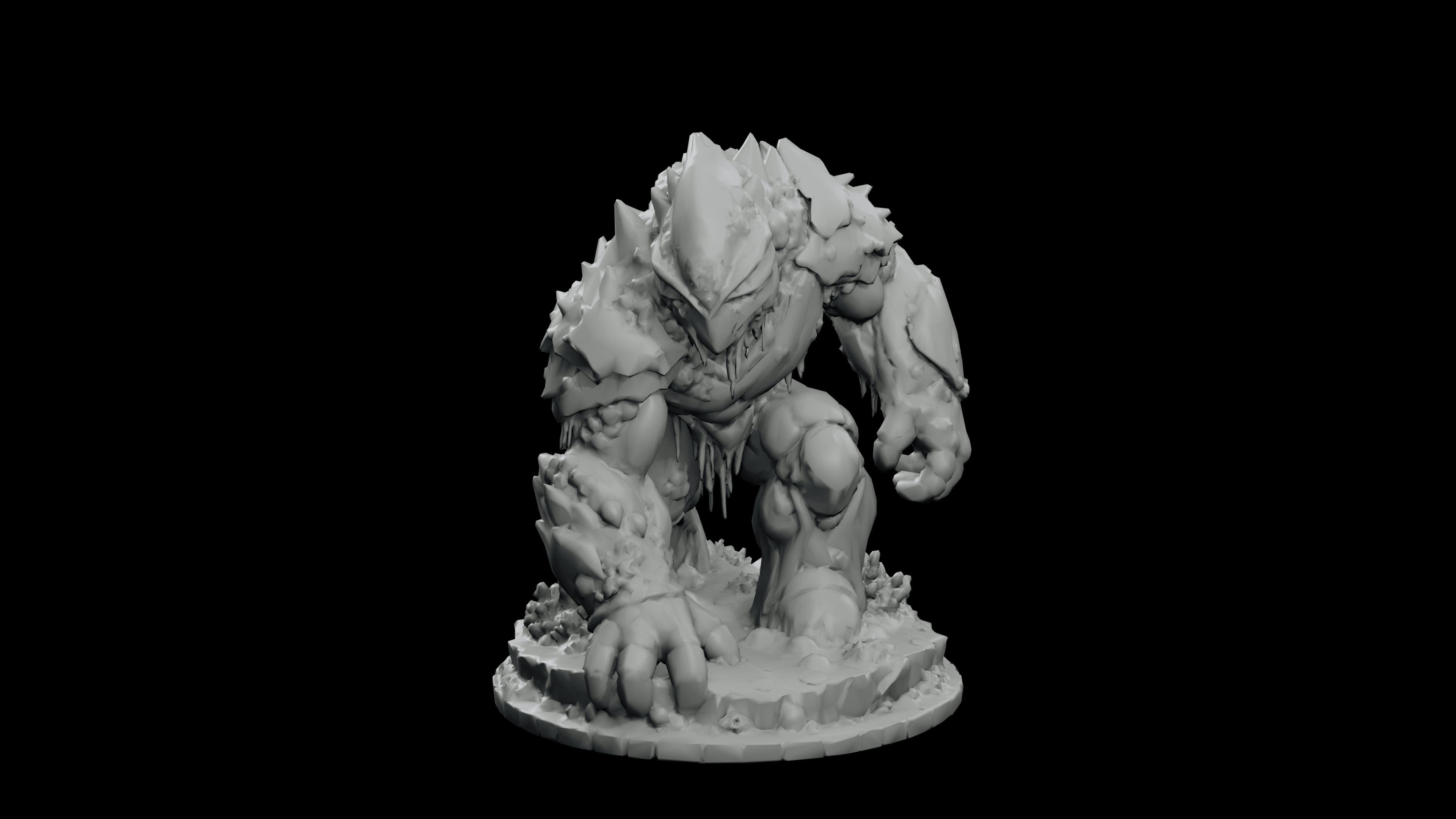 Tideworn Shell Golem STL - Coastal Guardian Printable Statue 3d model