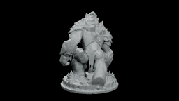 Tideworn Shell Golem STL - Coastal Guardian Printable Statue 3d model