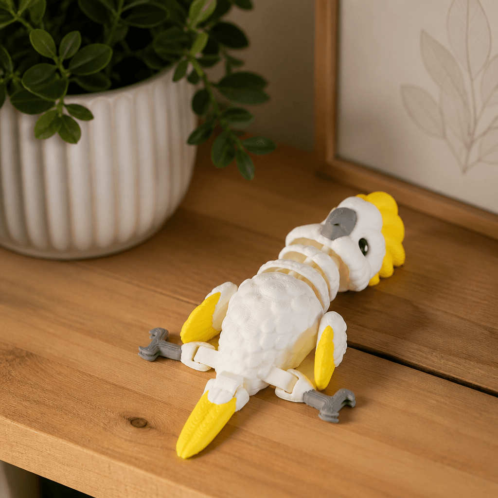 Cockatoo Flexi Toy - Articulated Bird 3d model
