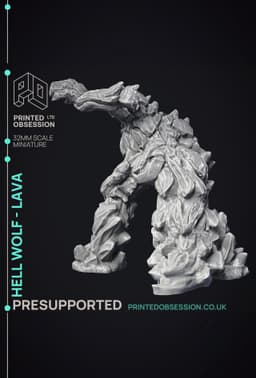 Hell Wolf - Lava - PRESUPPORTED - Hell Hath No Fury - 32mm Scale 3d model
