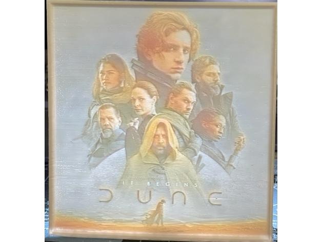 Dune Movie Poster Lithophane 3d model