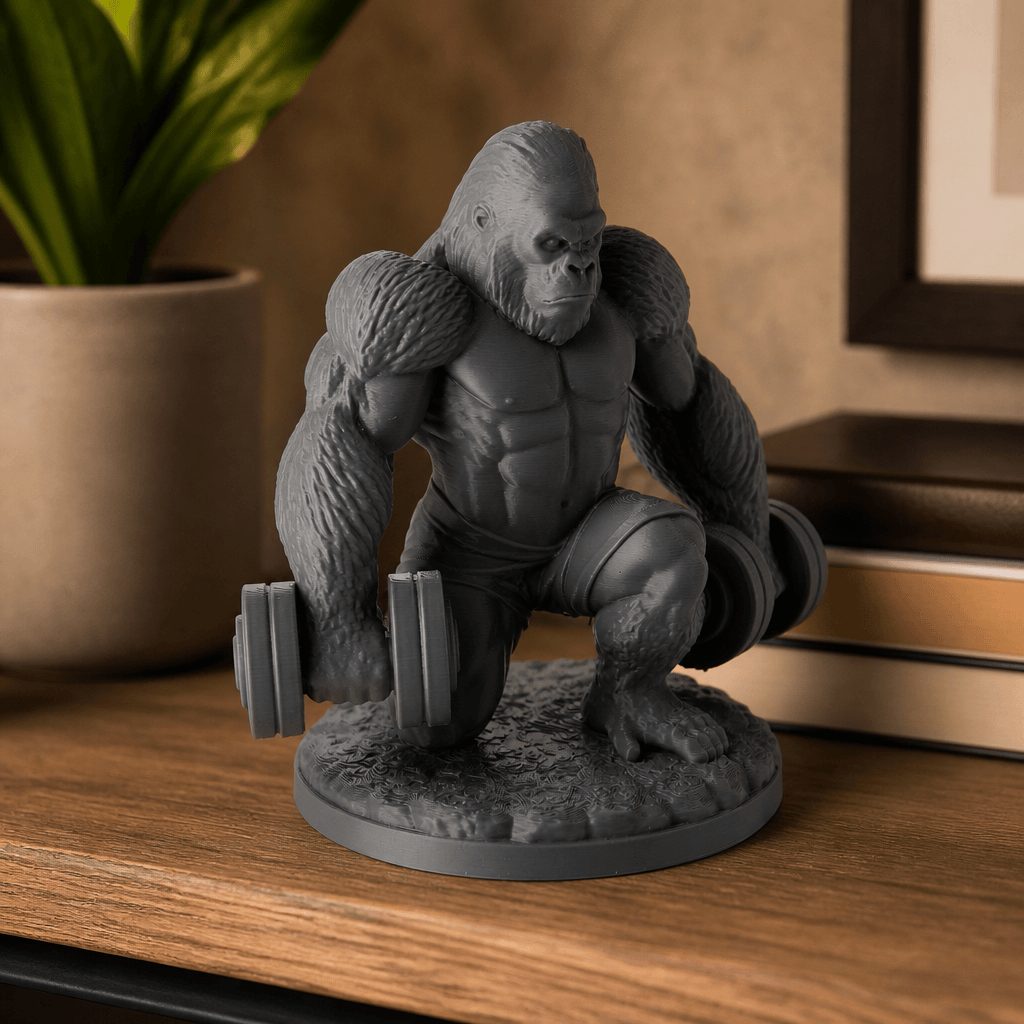 Muscular Gorilla Lifter Sculpture 3d model