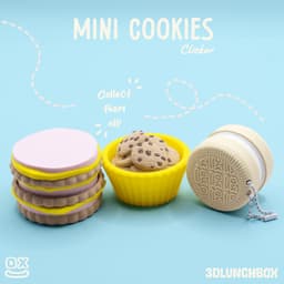 Mini Cookies Fidget Clicker | Cute Chocolate Chip Baking Toy 3d model