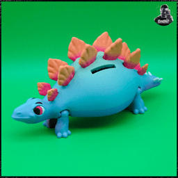 Stegosaurus Piggy Bank - separated parts 3d model