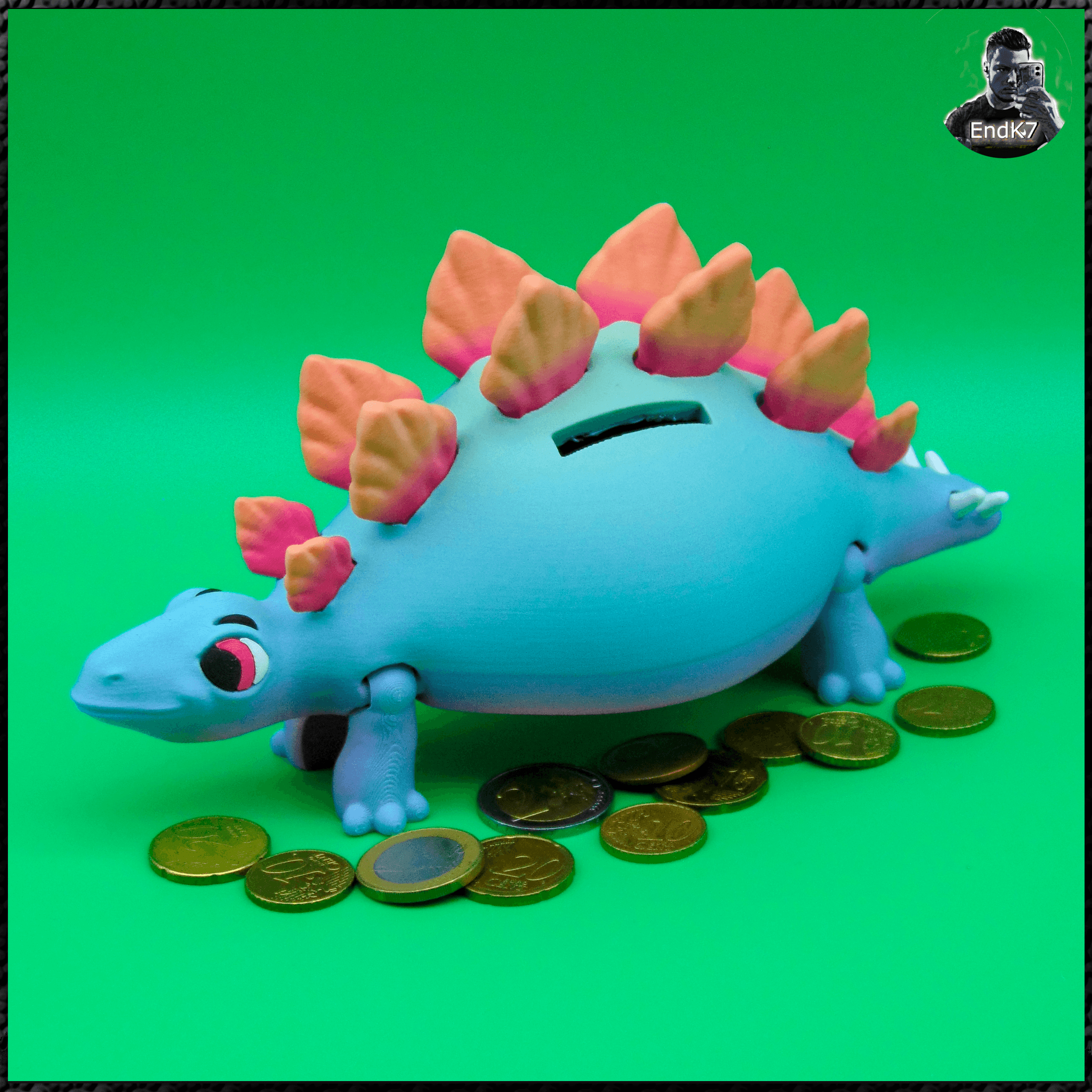 Stegosaurus Piggy Bank - separated parts 3d model