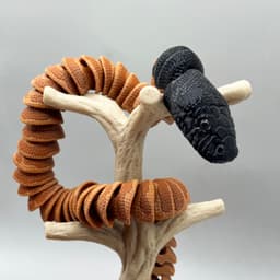 Articulated Black-Headed Python Snake | Pre-Painted + Optional 6mm Glass Eye Version 3d model