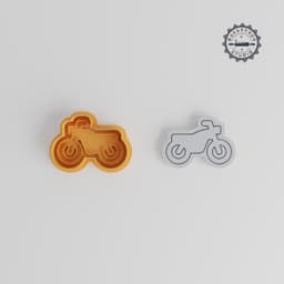 Motorcycle Cookie Cutter & Fondant Stamp Set, Motorbike & Bike Designs, Side View, 3 Sizes S/M/L PRODUCT_24 3d model
