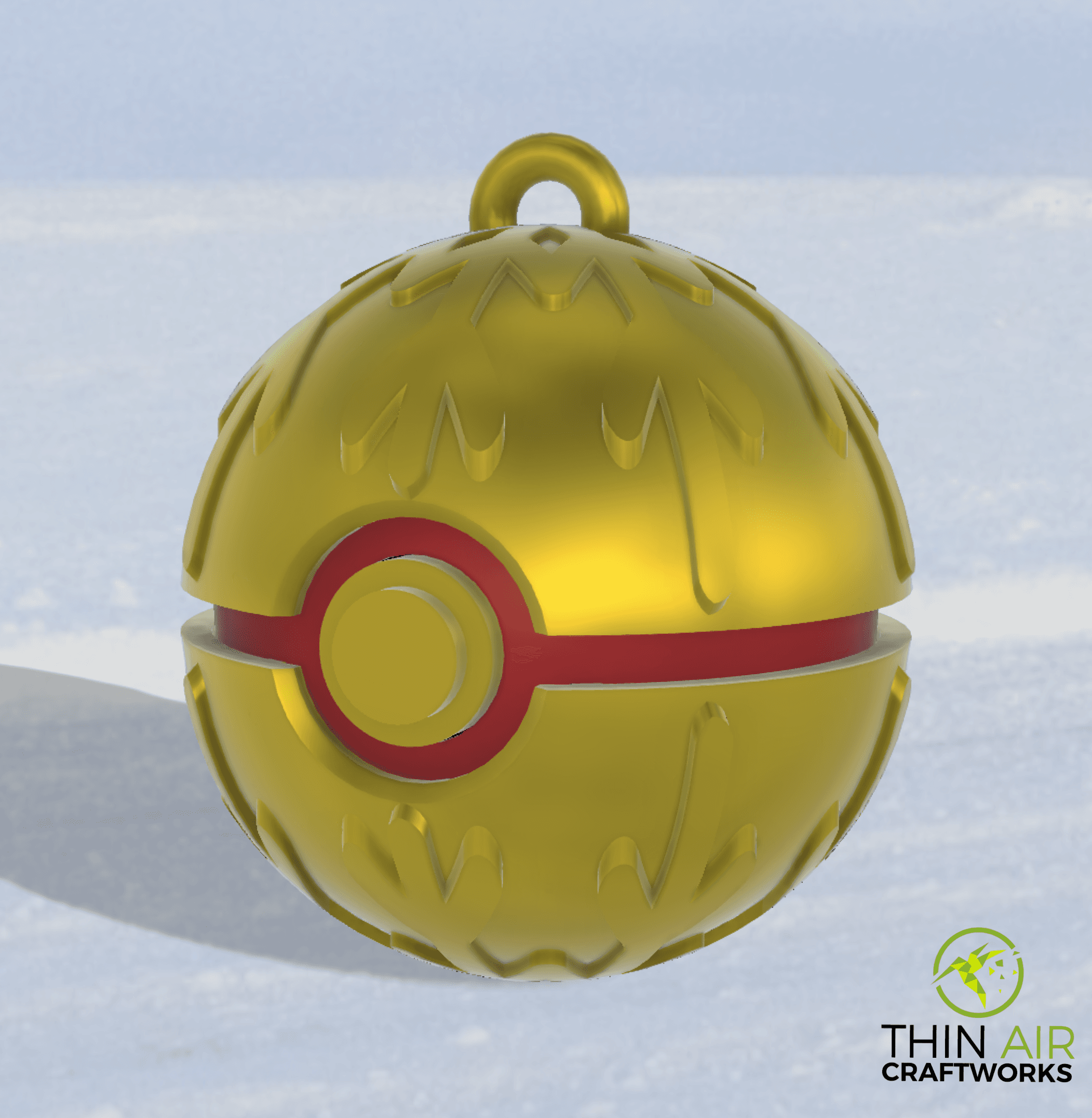 Holiday Ball (Holiday-Themed Cosplay Pokeball & Ornament) 3d model