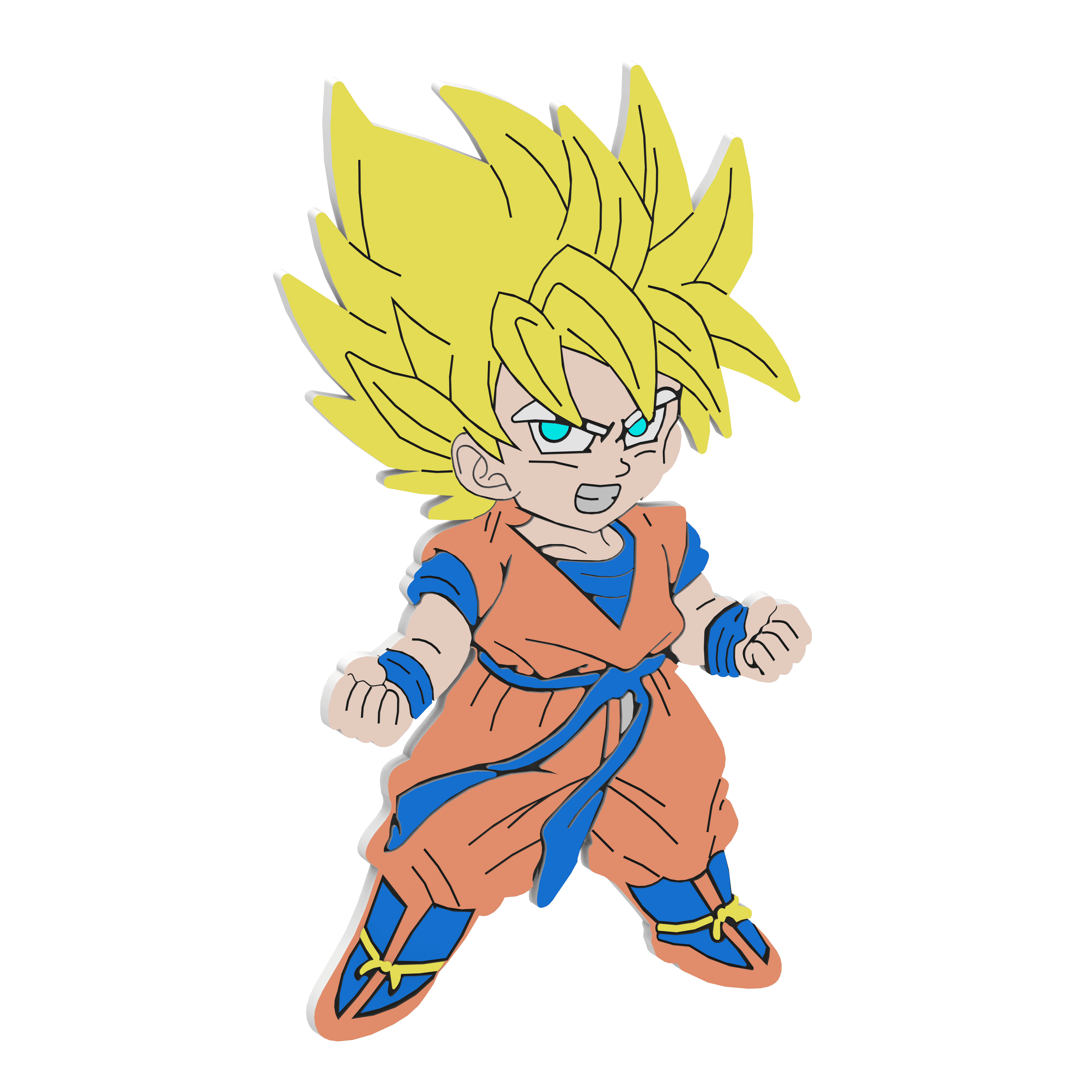 Goku Keychain 3D Print Design 3d model