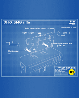 DH-X Heavy Blaster Rifle - Edge of the Empire 3d model