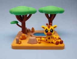 Giraffe Savanna 3d model