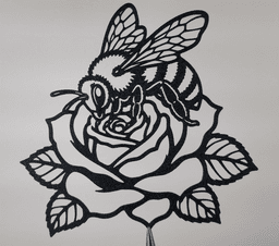 Bee and Rose Wall Art.stl 3d model