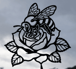 Bee and Rose Wall Art.stl 3d model