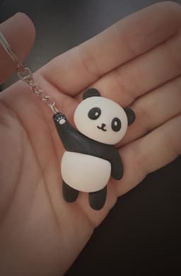 Cute Articulated Panda Keychain 3d model