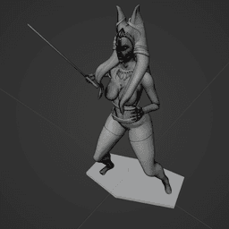 Red-Skinned Warrior with Glowing Blade v2 3d model