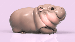 Cute Pygmy Hippo 3d model