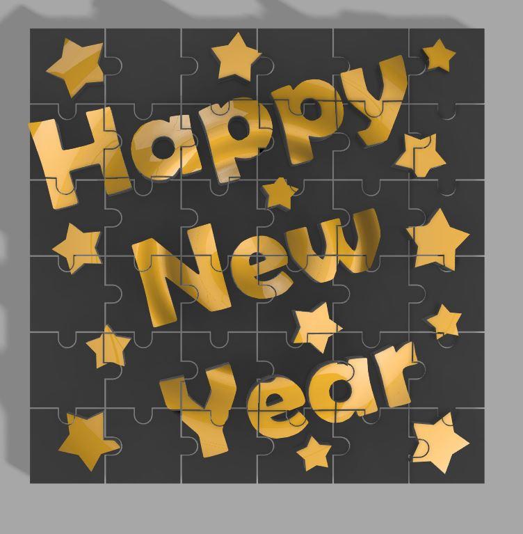 Happy New Year 2024 Puzzle V2 3d model