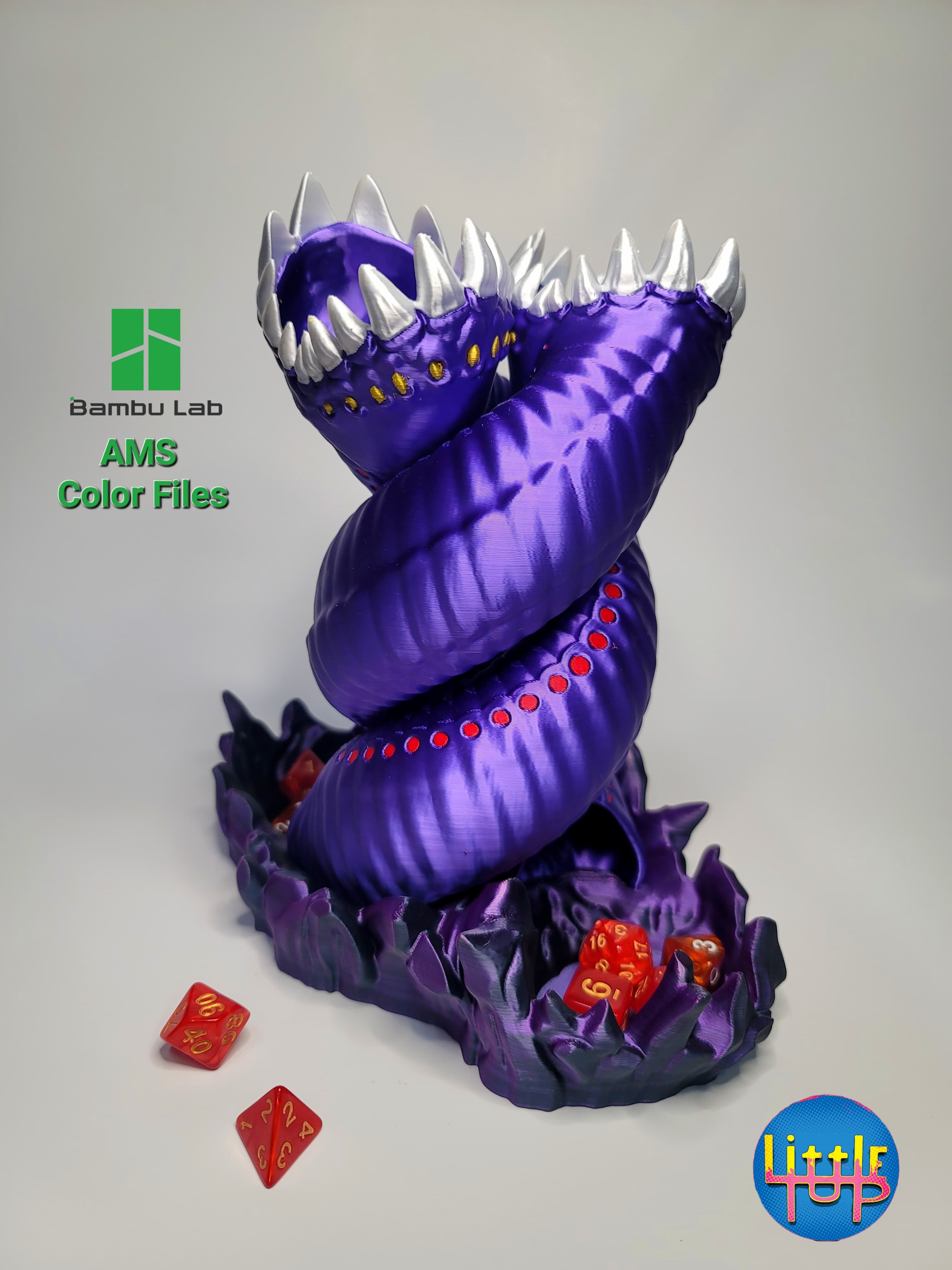 Purple Worm Dice Tower update 2.0 3d model