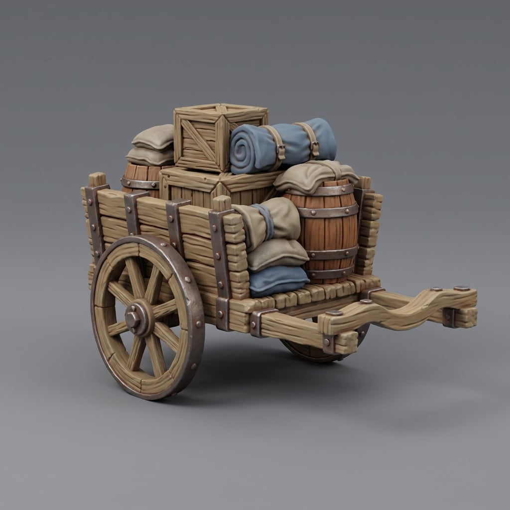 Iris and Orin - Supply Cart STL - Caravan Essentials 3d model