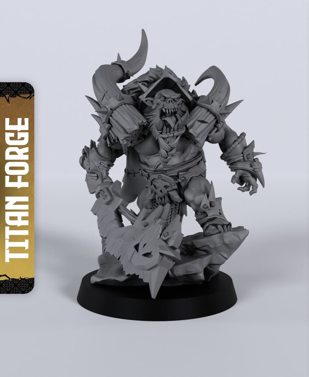 Orc Warlord on Foot - With Free Dragon - 5e DnD Inspired for RPG and Wargamers 3d model