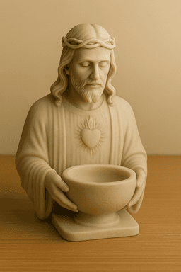 Sacred Heart Jesus Bust Candle Holder STL 3d model