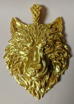 Wolf pendant - Jewellery - Scaled to 400% and will hang above the door on our summer house.