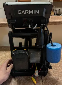 Fish Finder Shuttle (DeWalt 20V or Milwaukee) — Portable RAM Ball Mount Base 3d model