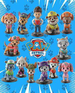 Paw Patrol STL Files - Chase Marshall Skye - Rescue Pups 3D Print Models 3d model