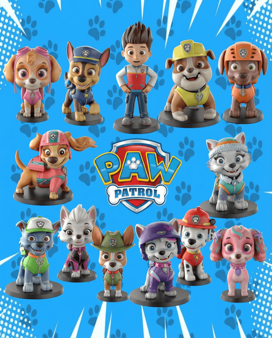 Paw Patrol STL Files - Chase Marshall Skye - Rescue Pups 3D Print Models 3d model