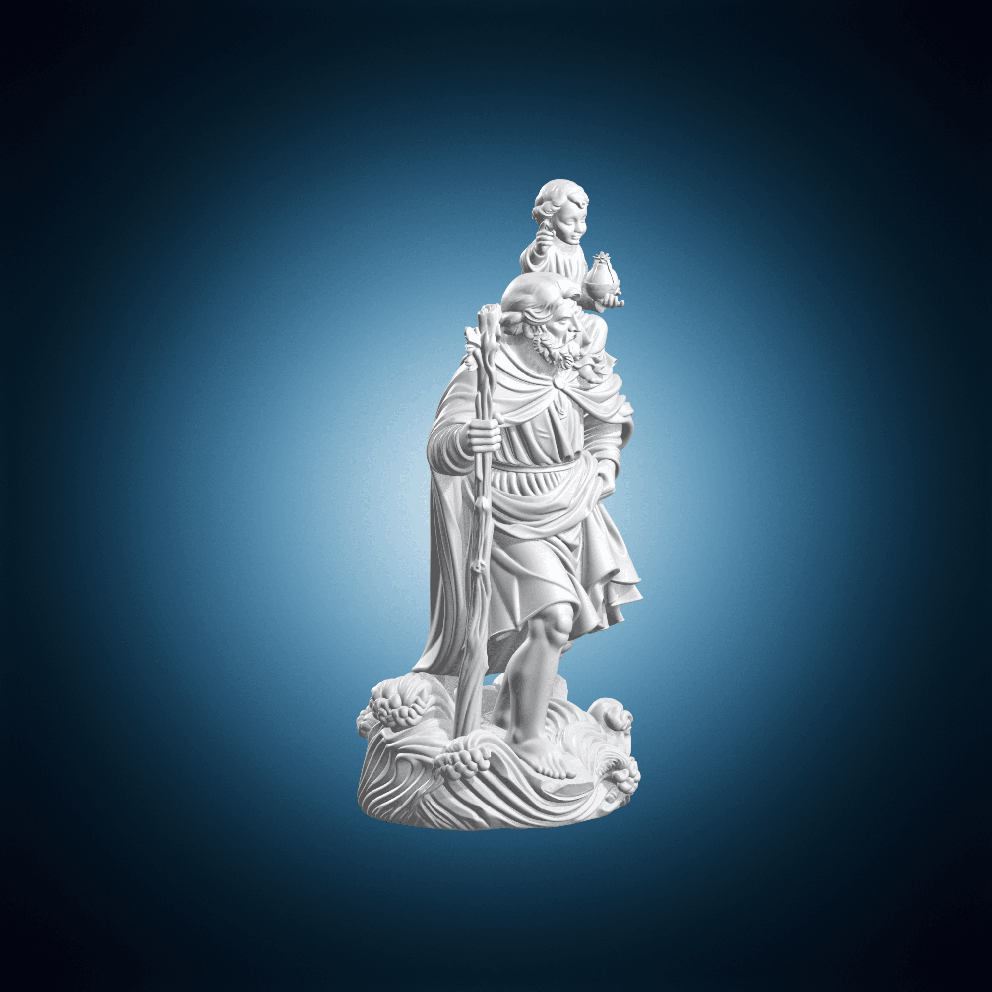 Saint Christopher Statue 3d model