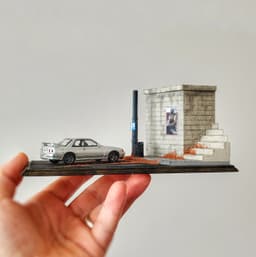 Parking Diorama for Hot Wheels and 1:64 Diecast Cars & Figure 3d model