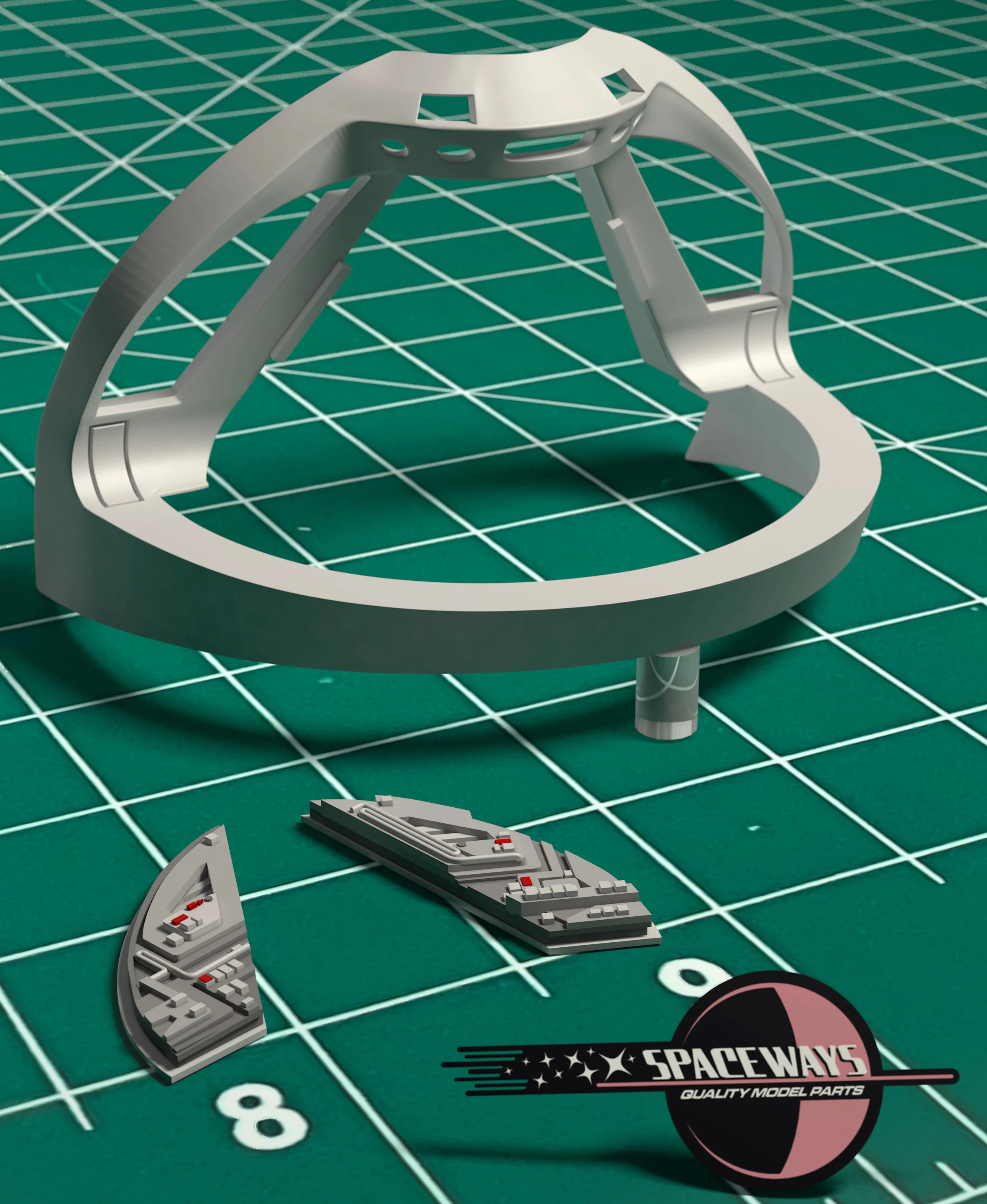 1/350 Refit Hangar Border Replacement w/Details 3d model