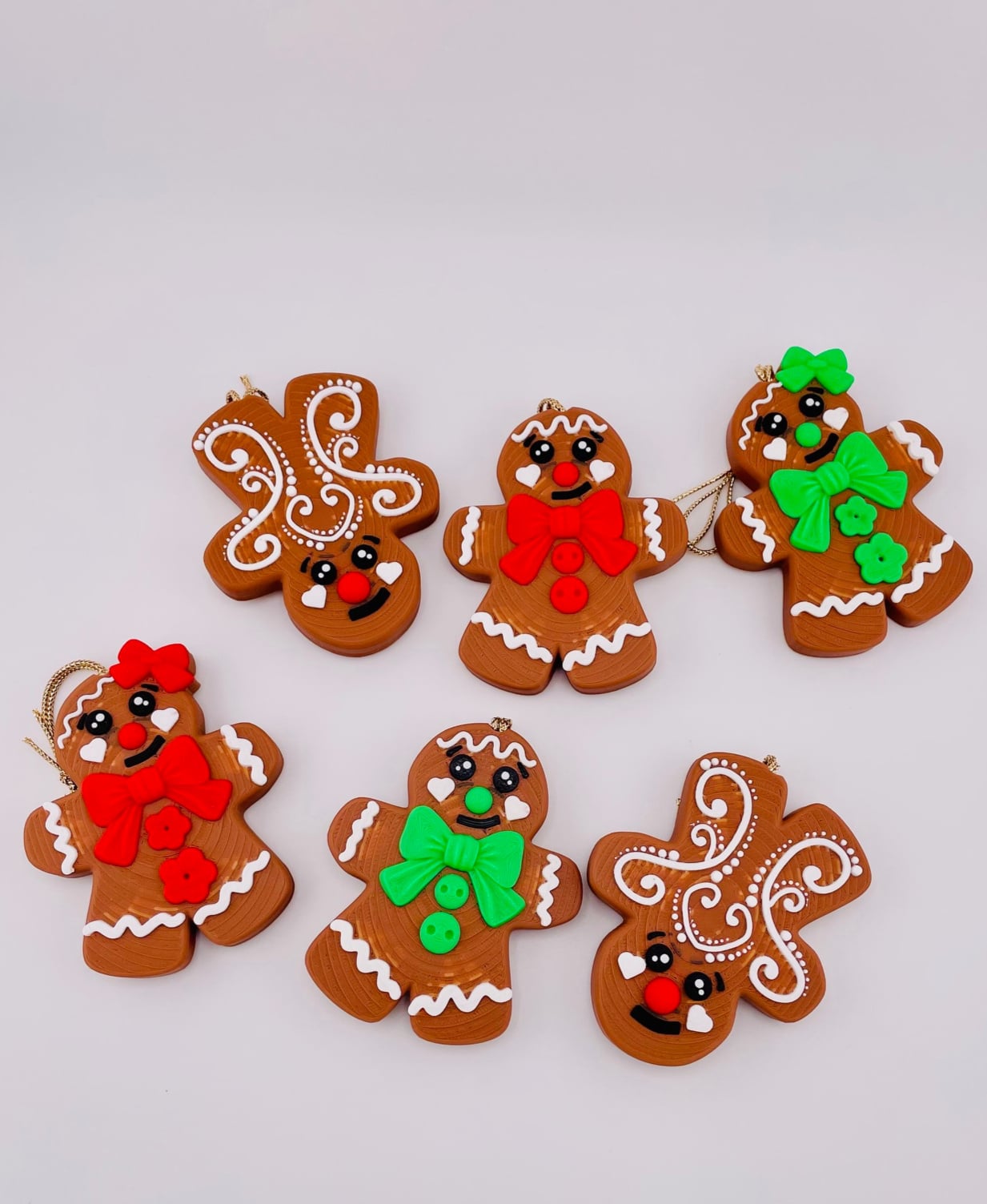 Gingerbread People Ornament Set 3d model
