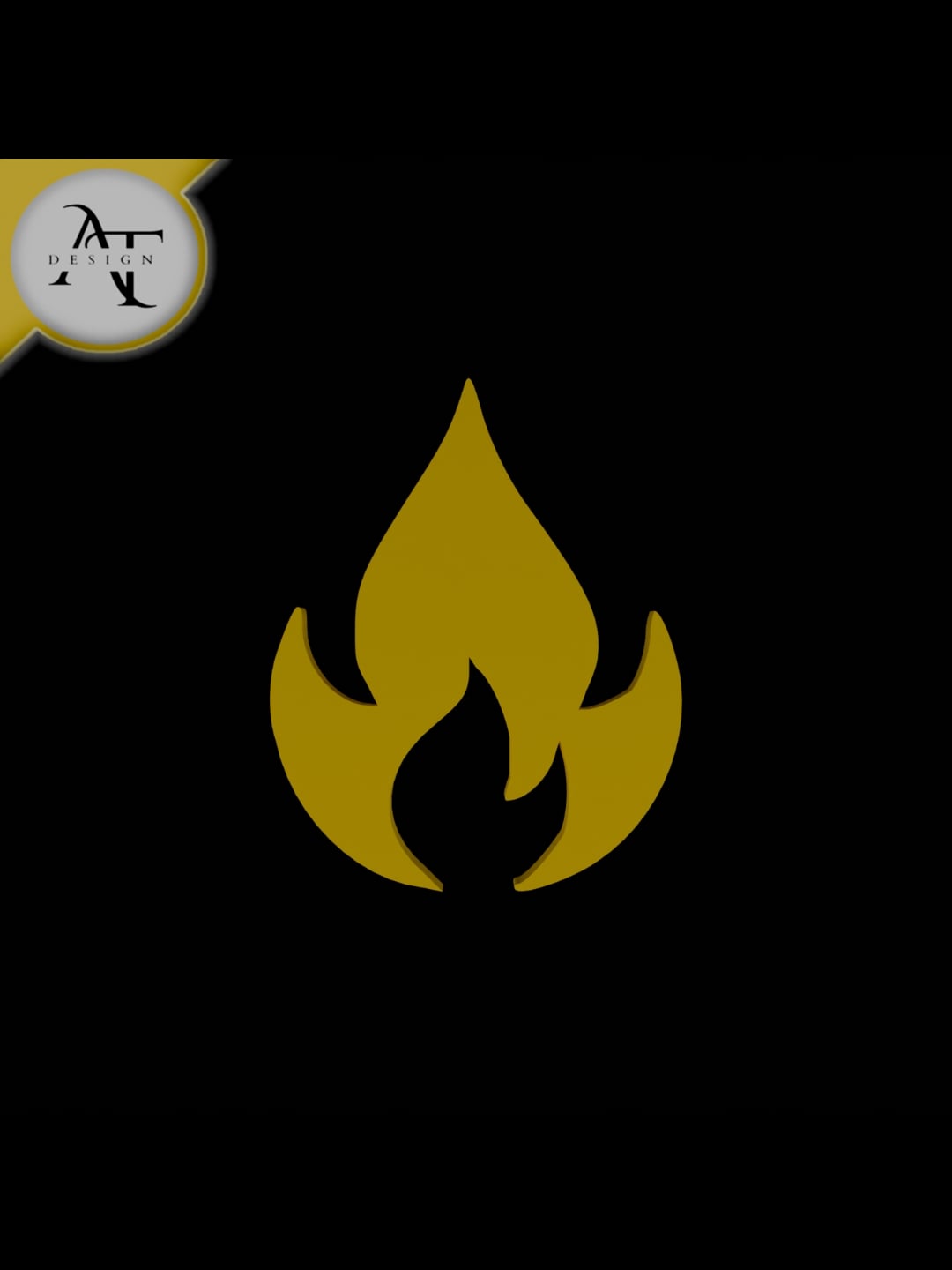 Simple Flame Symbol - 2D Art 3d model
