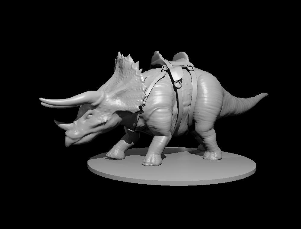 Triceratops - Triceratops Mount - 3d model render - D&D - 3d model