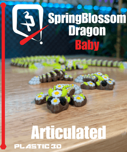 Baby SpringBlossom Dragon - Articulated Supportless 3d model