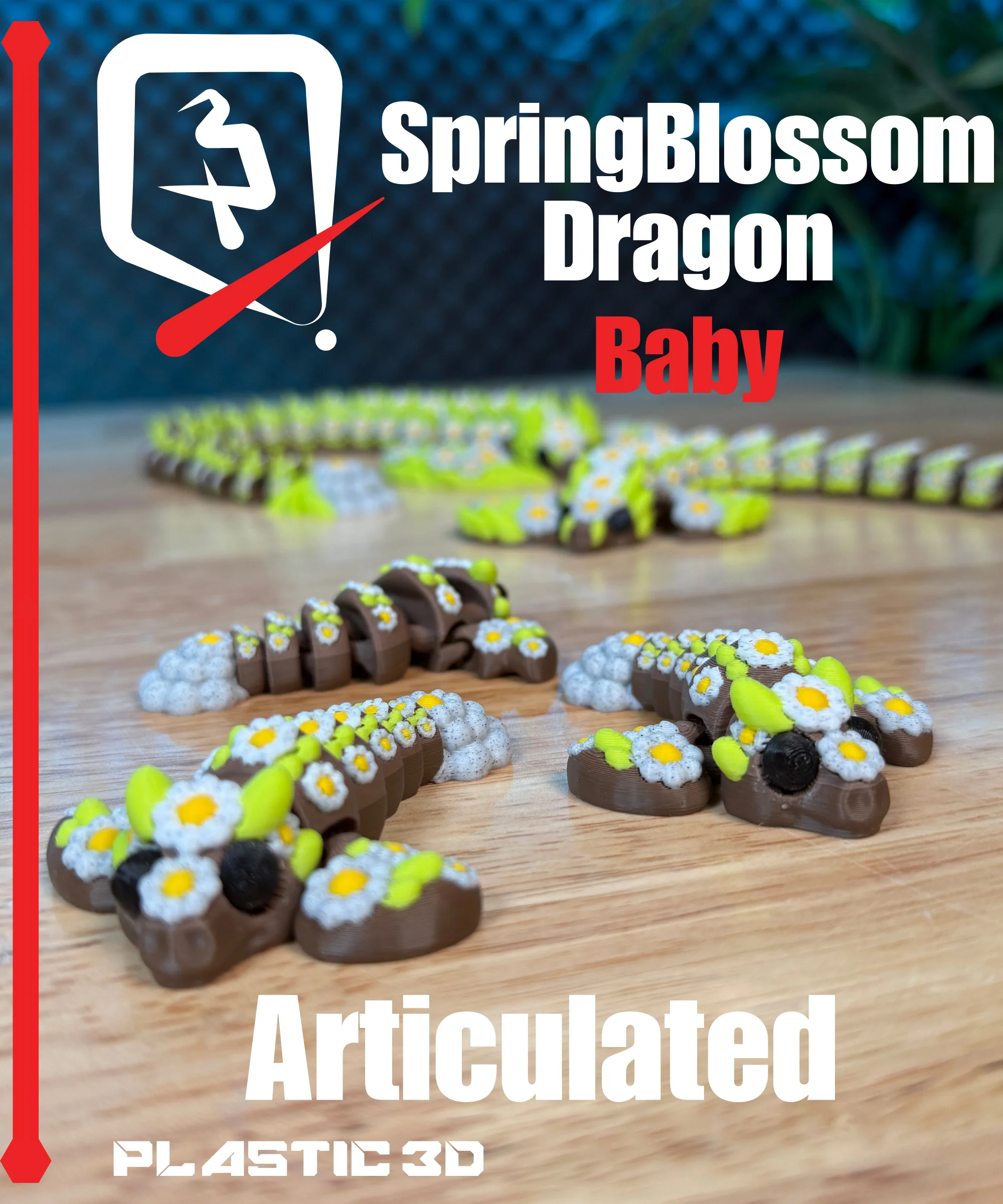 Baby SpringBlossom Dragon - Articulated Supportless 3d model
