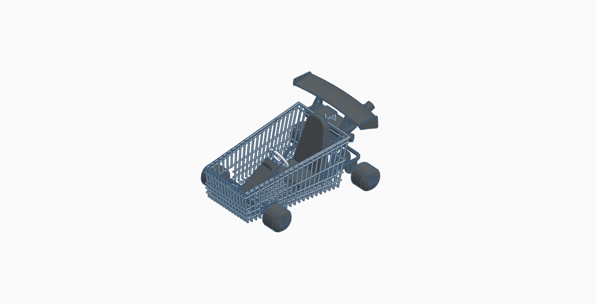 Motorized shopping cart 3D 3d model